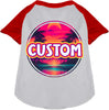 Custom Neon Beach Sunset Pet Raglan Shirts
