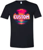 Custom Neon Beach Sunset Adult Gildan Soft Shirt