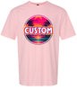 Custom Neon Beach Sunset Adult Gildan Soft Shirt