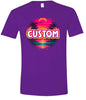 Custom Neon Beach Sunset Adult Gildan Soft Shirt