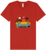 Custom Retro Beach Sunset Unisex V-Neck Shirt