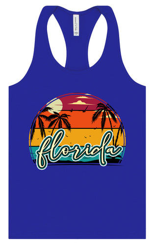 Custom Retro Beach Sunset Women's Racerback Tank