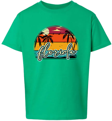 Custom Retro Beach Sunset Children's Gildan Soft Shirt