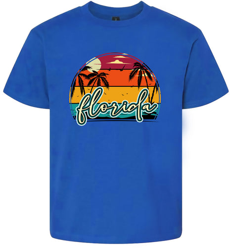 Custom Retro Beach Sunset Children's Gildan Soft Shirt