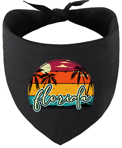 Custom Retro Beach Sunset Pet Bandana