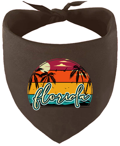 Custom Retro Beach Sunset Pet Bandana