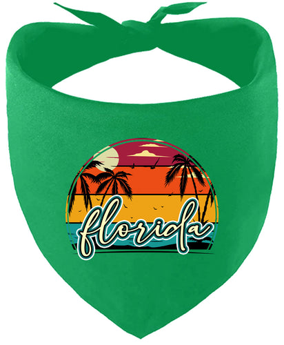 Custom Retro Beach Sunset Pet Bandana
