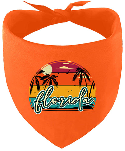 Custom Retro Beach Sunset Pet Bandana