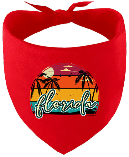 Custom Retro Beach Sunset Pet Bandana