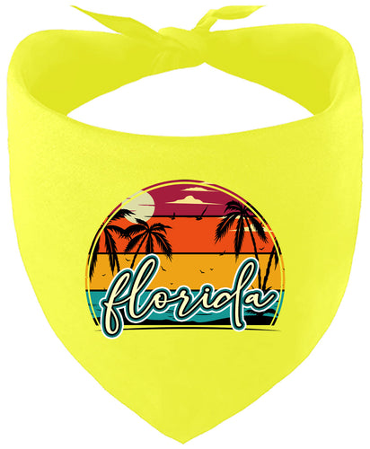 Custom Retro Beach Sunset Pet Bandana