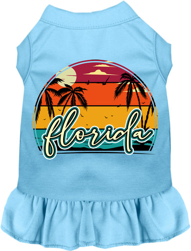 Custom Retro Beach Sunset Pet Dress