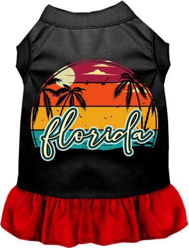 Custom Retro Beach Sunset Pet Dress