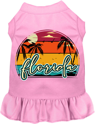 Custom Retro Beach Sunset Pet Dress