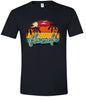 Custom Retro Beach Sunset Adult Gildan Soft Shirt