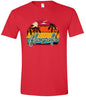 Custom Retro Beach Sunset Adult Gildan Soft Shirt