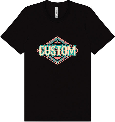 Custom Peach Aztec Adult Bella Canvas Shirt