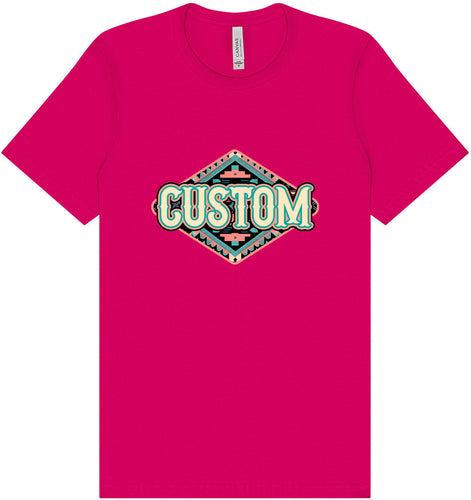Custom Peach Aztec Adult Bella Canvas Shirt