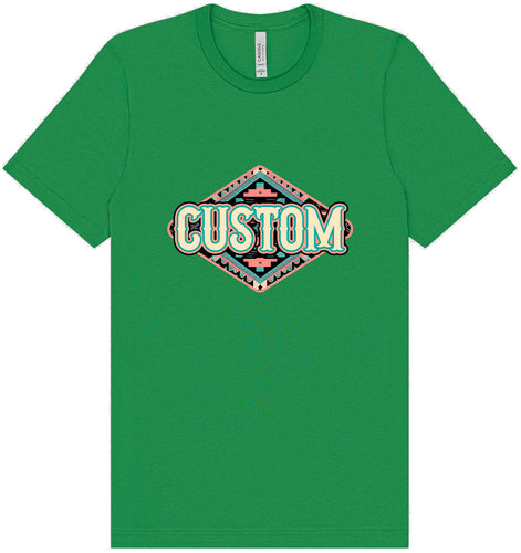 Custom Peach Aztec Adult Bella Canvas Shirt