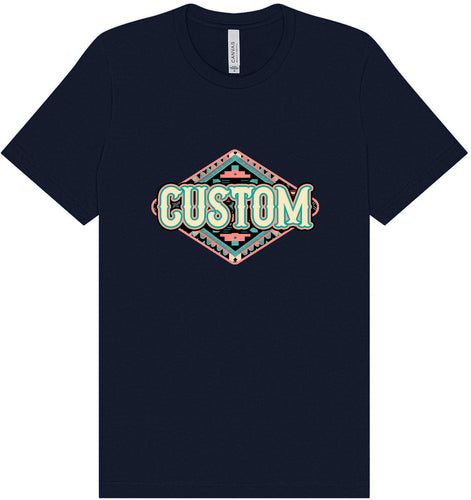 Custom Peach Aztec Adult Bella Canvas Shirt