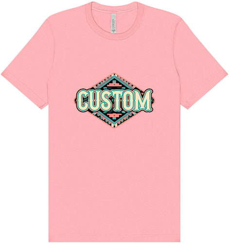 Custom Peach Aztec Adult Bella Canvas Shirt