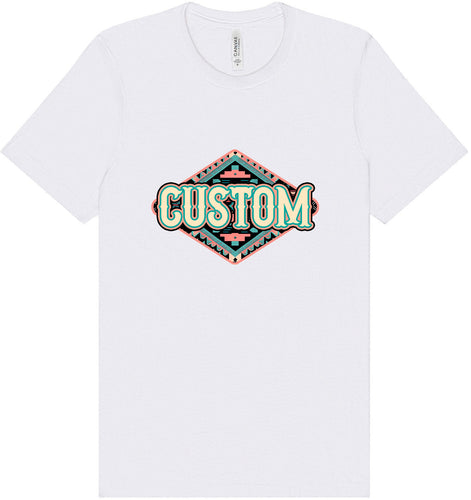 Custom Peach Aztec Adult Bella Canvas Shirt