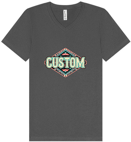 Custom Peach Aztec Unisex V-Neck Shirt