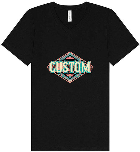 Custom Peach Aztec Unisex V-Neck Shirt