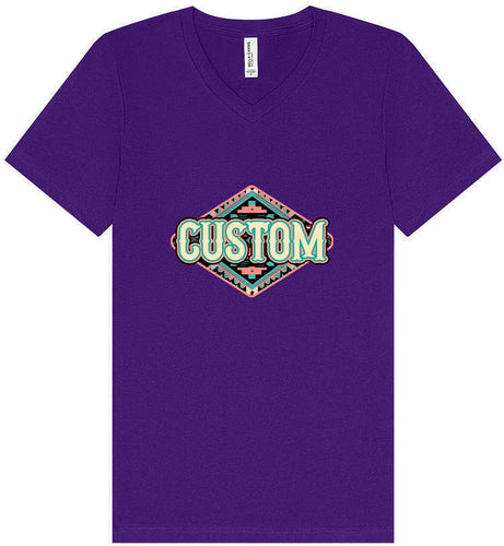 Custom Peach Aztec Unisex V-Neck Shirt