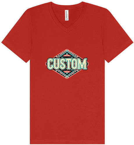 Custom Peach Aztec Unisex V-Neck Shirt