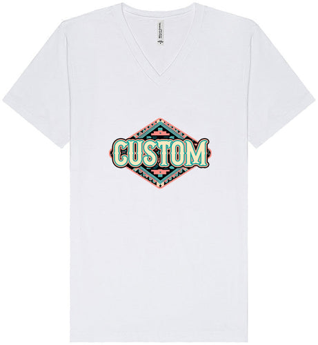 Custom Peach Aztec Unisex V-Neck Shirt