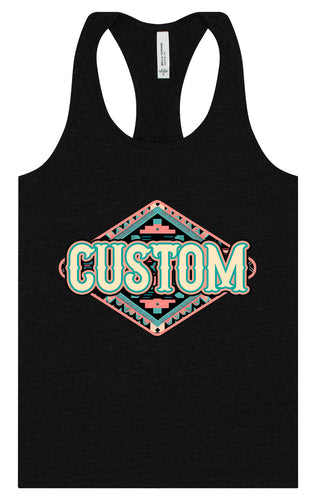 Custom Peach Aztec Women's Racerback Tank
