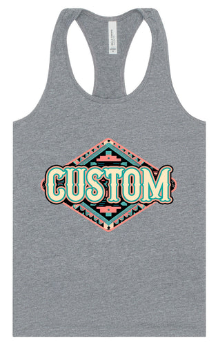 Custom Peach Aztec Women's Racerback Tank