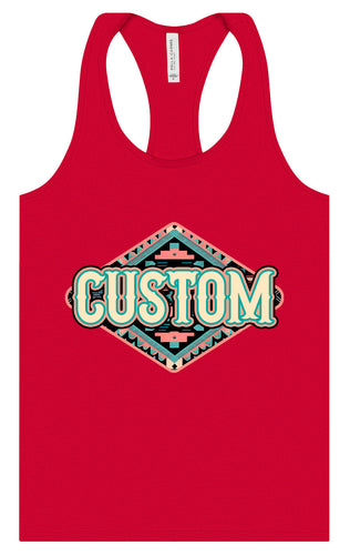 Custom Peach Aztec Women's Racerback Tank