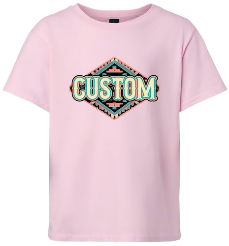 Custom Peach Aztec Children's Gildan Soft Shirt