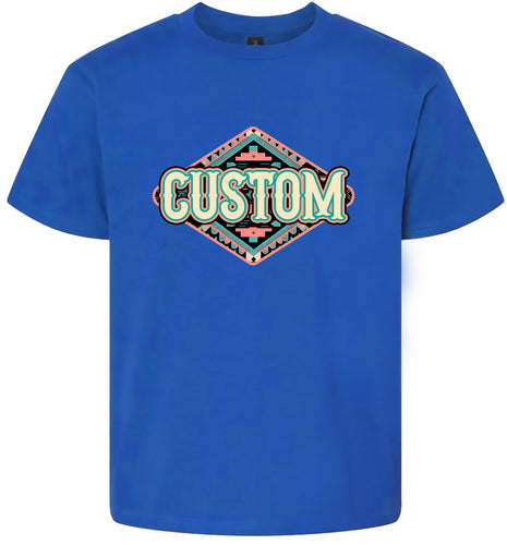 Custom Peach Aztec Children's Gildan Soft Shirt