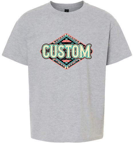 Custom Peach Aztec Children's Gildan Soft Shirt