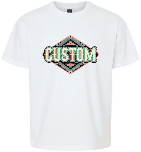 Custom Peach Aztec Children's Gildan Soft Shirt