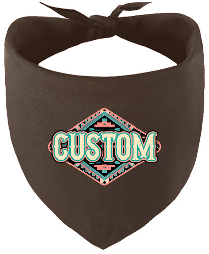 Custom Peach Aztec Pet Bandana