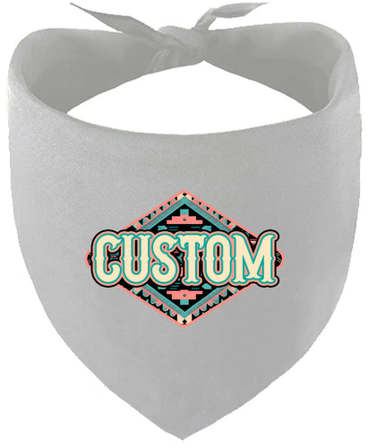 Custom Peach Aztec Pet Bandana