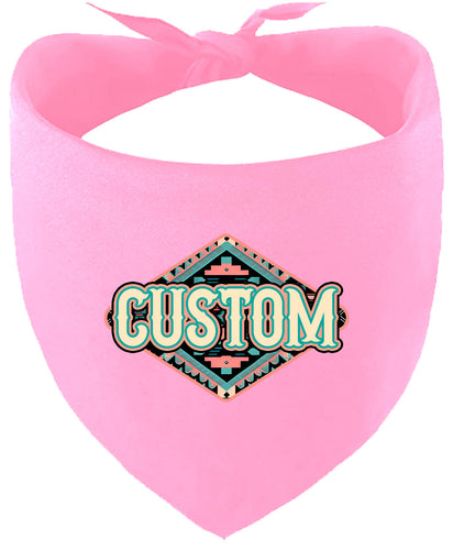 Custom Peach Aztec Pet Bandana