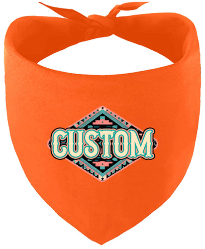 Custom Peach Aztec Pet Bandana