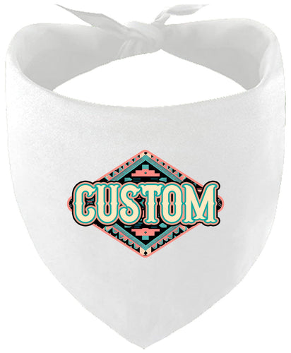Custom Peach Aztec Pet Bandana