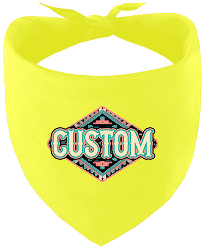 Custom Peach Aztec Pet Bandana