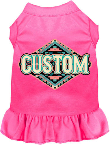 Custom Peach Aztec Pet Dress