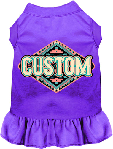 Custom Peach Aztec Pet Dress