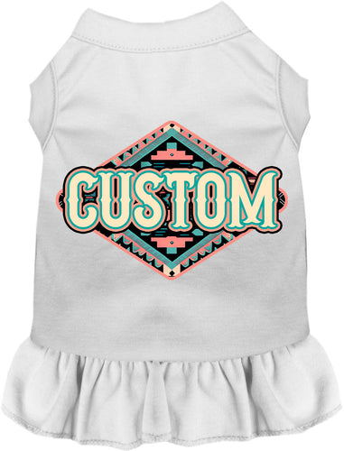 Custom Peach Aztec Pet Dress