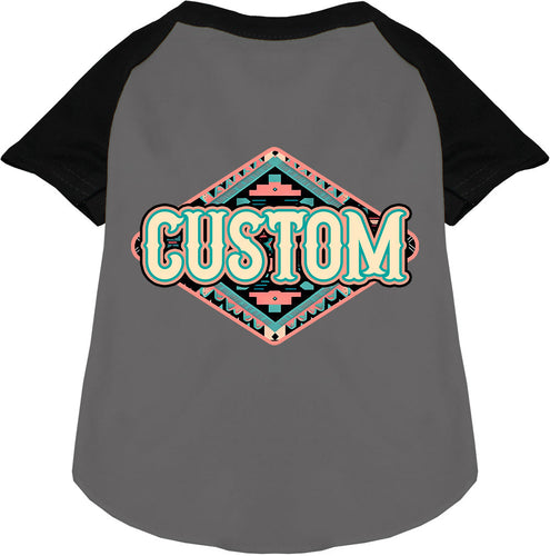 Custom Peach Aztec Pet Raglan Shirts