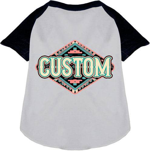 Custom Peach Aztec Pet Raglan Shirts