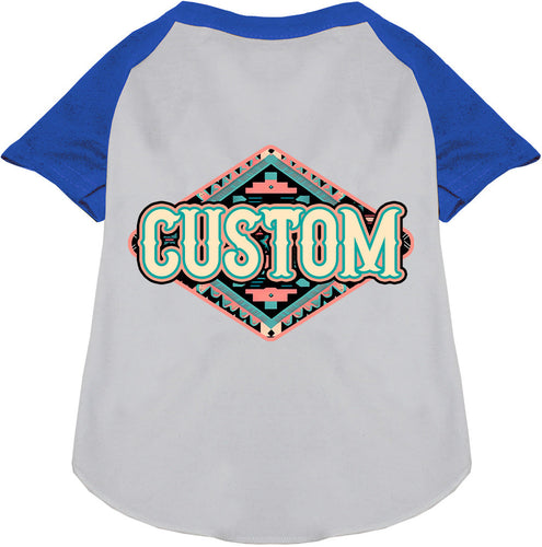 Custom Peach Aztec Pet Raglan Shirts