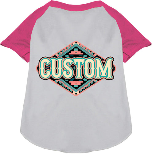 Custom Peach Aztec Pet Raglan Shirts